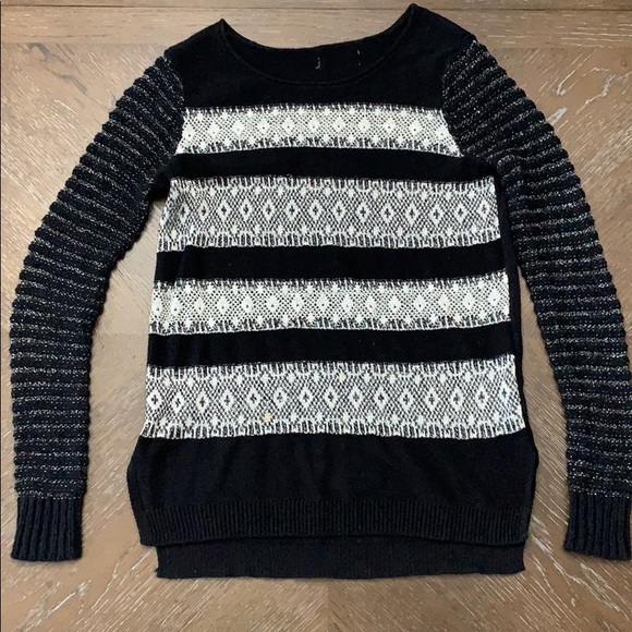 Princess Vera black, silver & cream fair isle pullover sweater Size S - Picture 4 of 8